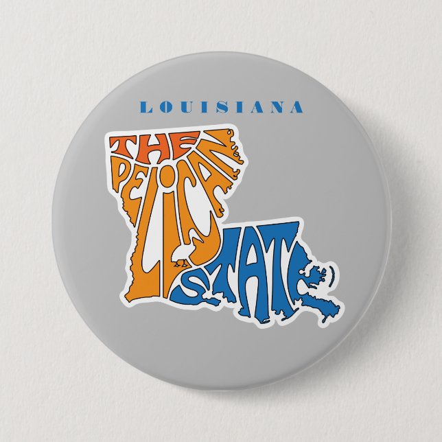 Louisiana Nickname Word Art Art Button (Vorderseite)