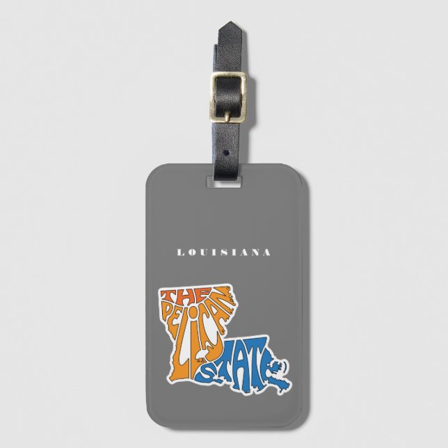 Louisiana Nickname Word Art Art Gepäckanhänger (Vorderseite Vertikal)
