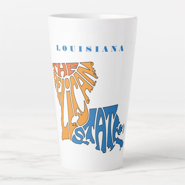 Louisiana Nickname Word Art Art Milchtasse (Vorderseite)