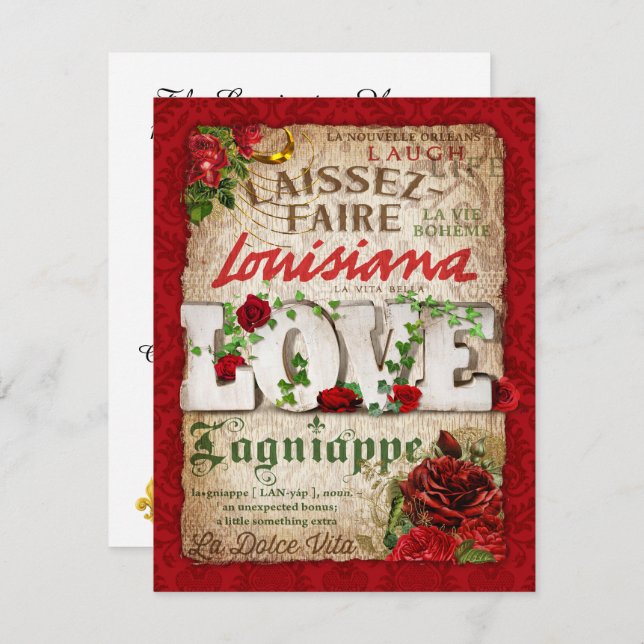 Louisiana-Party Einladung (Vorne/Hinten)