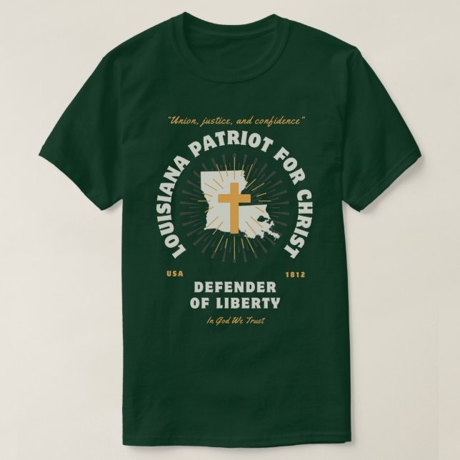 Louisiana Patriots für Christliche Verteidiger der T-Shirt (Design vorne)