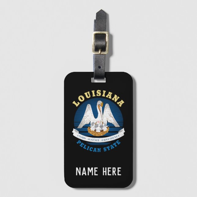 LOUISIANA PELICAN STAAT FLAG GEPÄCKANHÄNGER (Vorderseite Vertikal)
