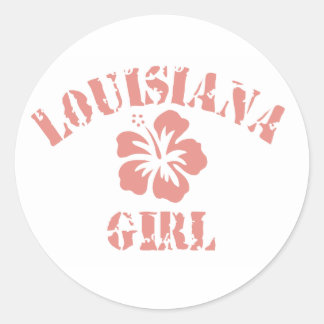 Louisiana Pink Girl Runder Aufkleber