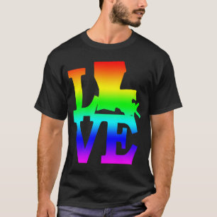 Louisiana Pride USA Staat Liebe Karte T-Shirt