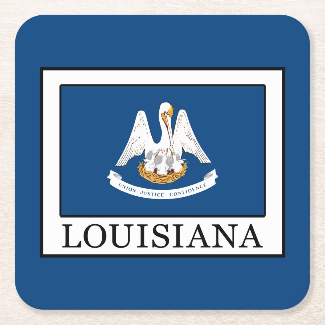 Louisiana Rechteckiger Pappuntersetzer (Vorderseite)