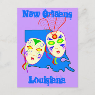 Louisiana Reise Förderung der Postkarte Mardi Gras