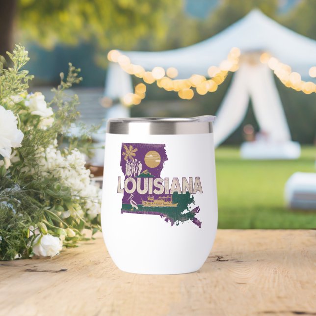 Louisiana Retro Staat Silhouette (Hochzeit)