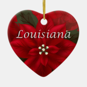 Louisiana Rote Poinsettia Herzenslust Keramik Ornament