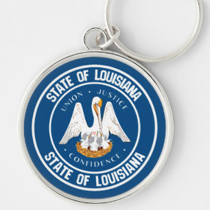 Louisiana Round Emblem Schlüsselanhänger