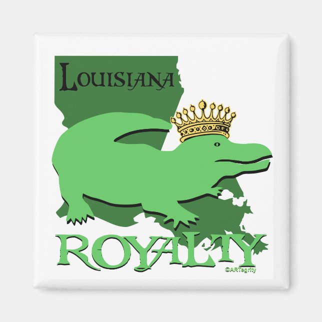 Louisiana Royalty (grüner Gator) Magnet (Vorne)