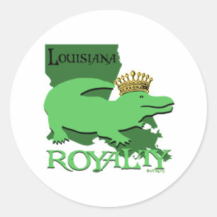 Louisiana Royalty (grüner Gator) Runder Aufkleber