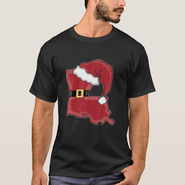 Louisiana Santa Sublimation Louisiana Weihnachten T-Shirt (Vorderseite)