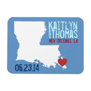 Louisiana Save the Date - Individuell gestaltete S Magnet
