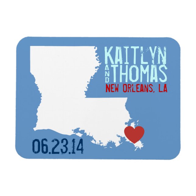 Louisiana Save the Date - Individuell gestaltete S Magnet (Horizontal)