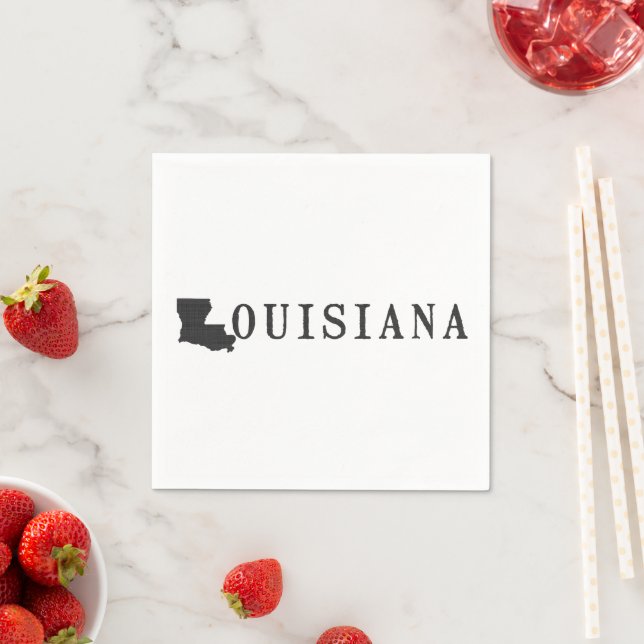 Louisiana Shaped Letter Louisianan Kunst Serviette (Beispiel)