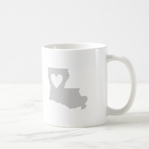 Louisiana Silhouette mit Herz-Kaffee-Tasse Kaffeetasse