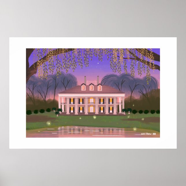 Louisiana Southern Mansion House Große Print Poster (Vorne)