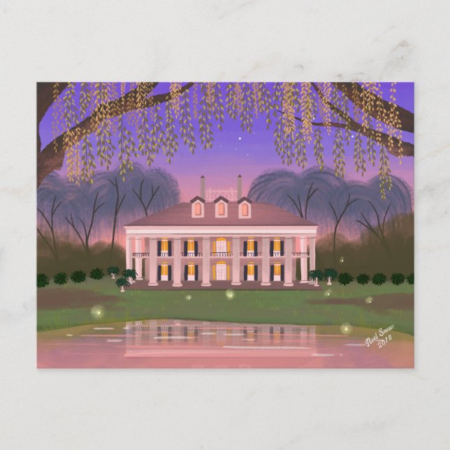 Louisiana Southern Mansion House Postkarte (Vorderseite)