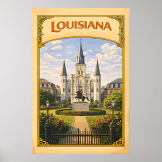 Louisiana St. Louis Kathedrale Vintage Poster