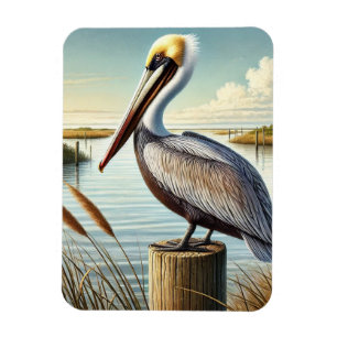 Louisiana Staat Bird Brown Pelican Magnet