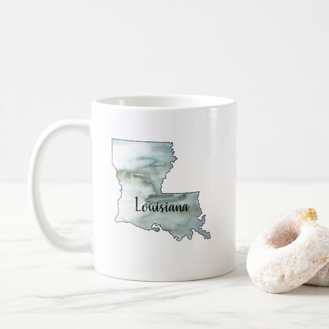 Louisiana Staat Illustration Kaffeetasse (Mit Donut)