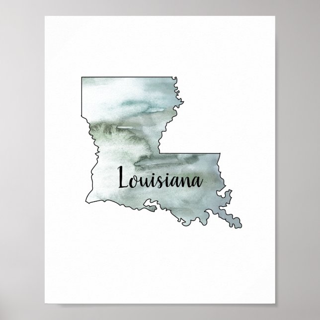 Louisiana Staat Illustration Malerei Poster (Vorne)