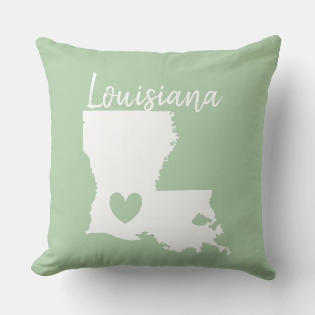 Louisiana Staat Karte Liebe Zuhause Kissen (Vorderseite)