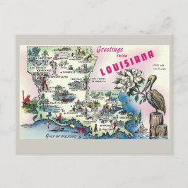 Louisiana Staat Karte Postkarte