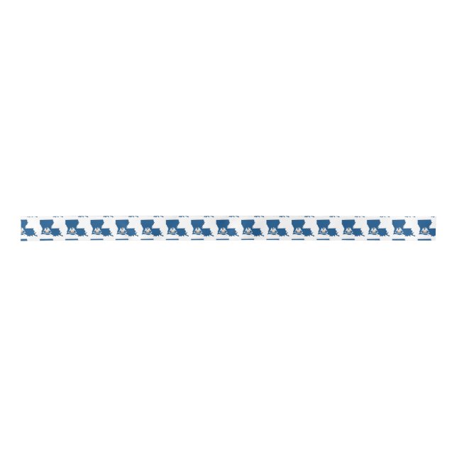 Louisiana Staat Kontur Karte und Flagge Satinband (Vorderseite)