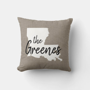 Louisiana Staat Monogram Kissen