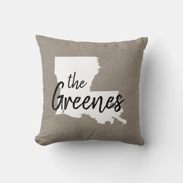 Louisiana Staat Monogram Kissen (Vorderseite)