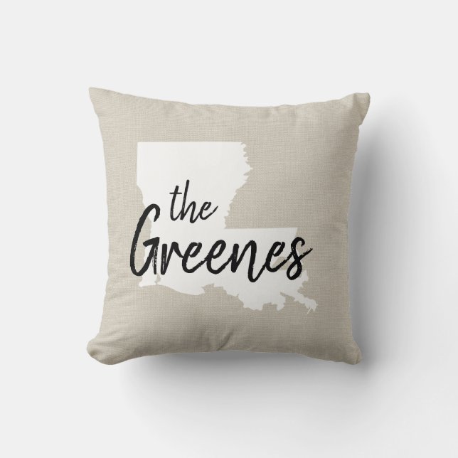 Louisiana Staat Monogram Kissen (Vorderseite)