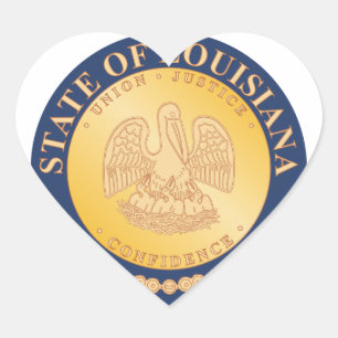 Louisiana Staat Siegel - Herz-Aufkleber