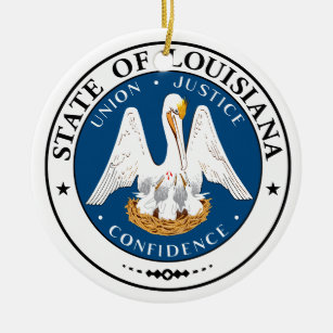 Louisiana Staat Siegel Keramikornament