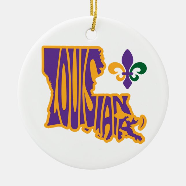 Louisiana Staat Weihnachtsbaum Keramik Ornament (Vorne)