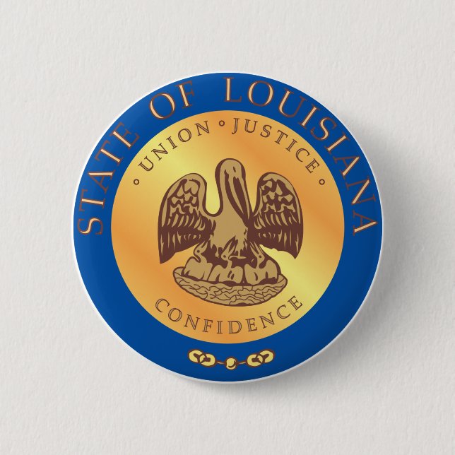 Louisiana-Staats-Siegel Button (Vorderseite)
