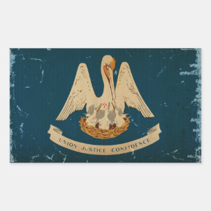 Louisiana Staatsflagge VINTAG.png Rechteckiger Aufkleber