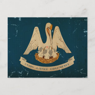 Louisiana Staatsflagge VINTAGE.png Postkarte