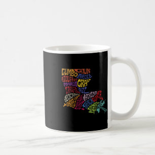 Louisiana-Staatsplan-T-Shirt Mardi Gras Kreolisch Kaffeetasse