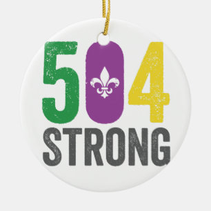 Louisiana Stark 504 NOLA Stark Mardi Gras Keramik Ornament