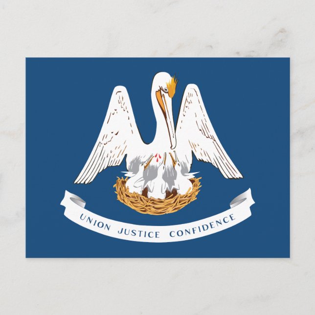Louisiana State Flag Pelican State Motto Souvenir Postkarte (Vorderseite)