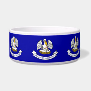 Louisiana State Flag Pet Bowl Napf