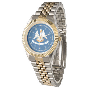 Louisiana State Flag Watch Design Armbanduhr