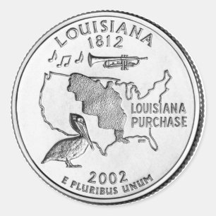 Louisiana-State-Vierteldollar Runder Aufkleber