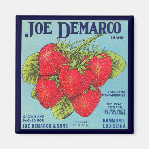 Louisiana Stawberry Crat Label Magnet