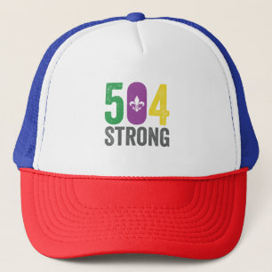 Louisiana Strong 504 NOLA Strong Mardi Gras Truckerkappe