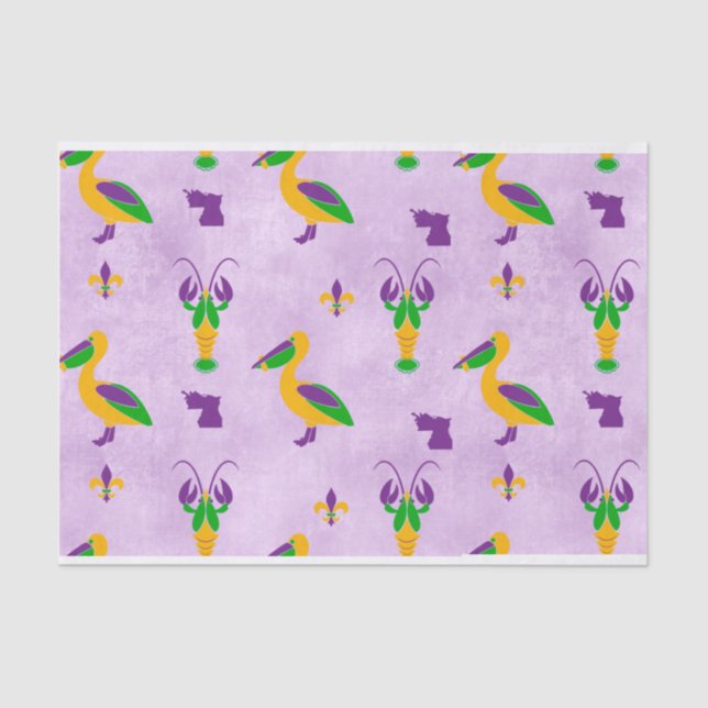 Louisiana Themed Mardi Gras Seidenpapier (Vorderseite)