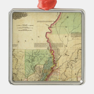 Louisiana und Mississippi Ornament Aus Metall