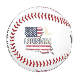 Louisiana United Staaten Retro Map Vintag USA Baseball