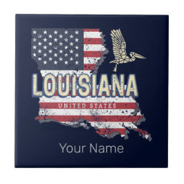 Louisiana United Staaten Retro Map Vintag USA Fliese